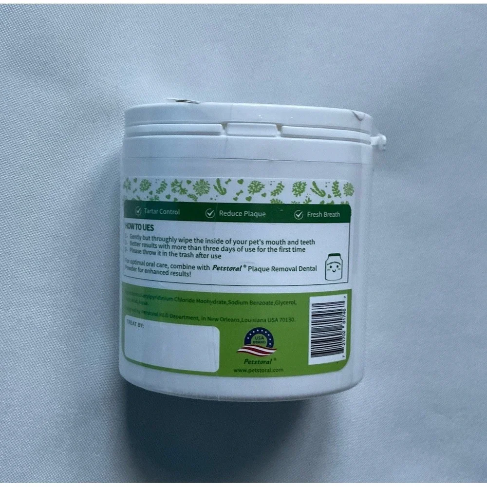 Dental Care Wipes for Dogs and Cats, 50 Count, Teeth and Gum Cleaning, Plaque...